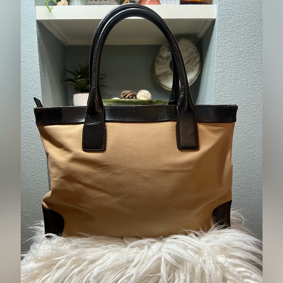 GUCCI Web Sherry Line Tote Bag Canvas Leather Purse- 💎Authenticated 💎 - Picture 5 of 16